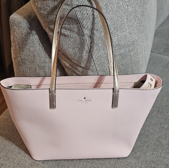 Kate Spade Light Pink Tote with Gold Handles - Picture 2 of 7